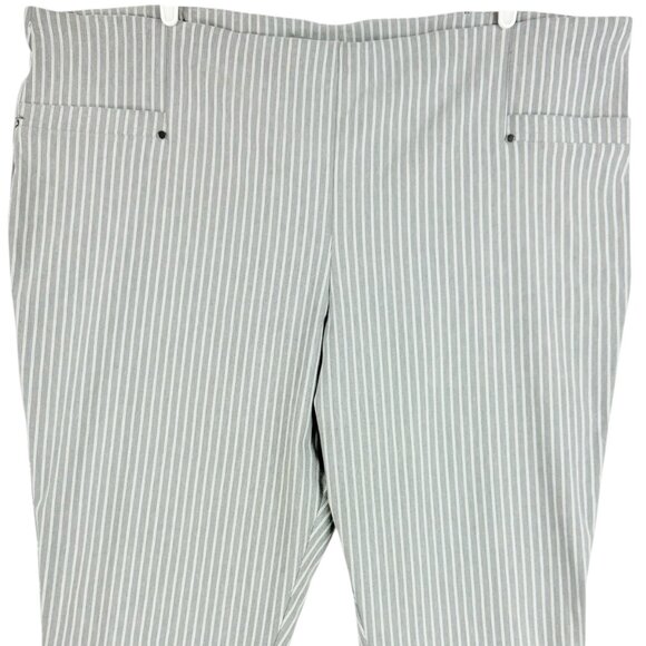 Maurices Women's Stretch Grey/White High Rise Striped Crop Pants Plus Sz 4X NWOT - Picture 3 of 10